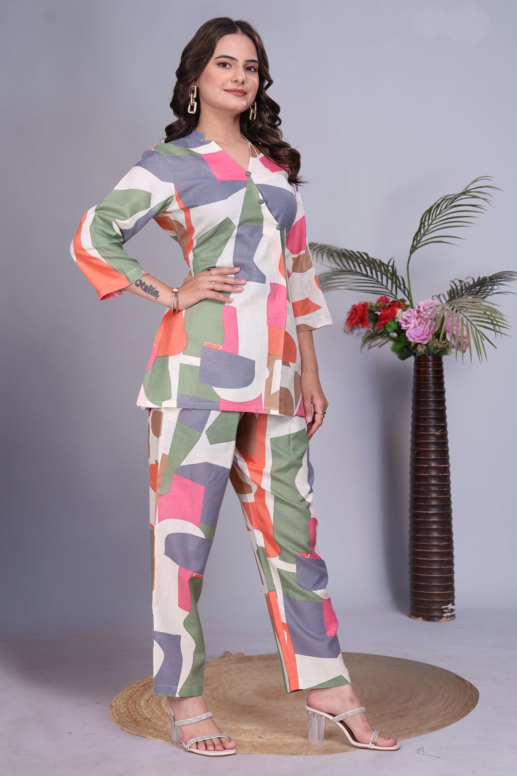 ARENIVA - Multicolour Colour Women's Comfortable Co-Ord Set
