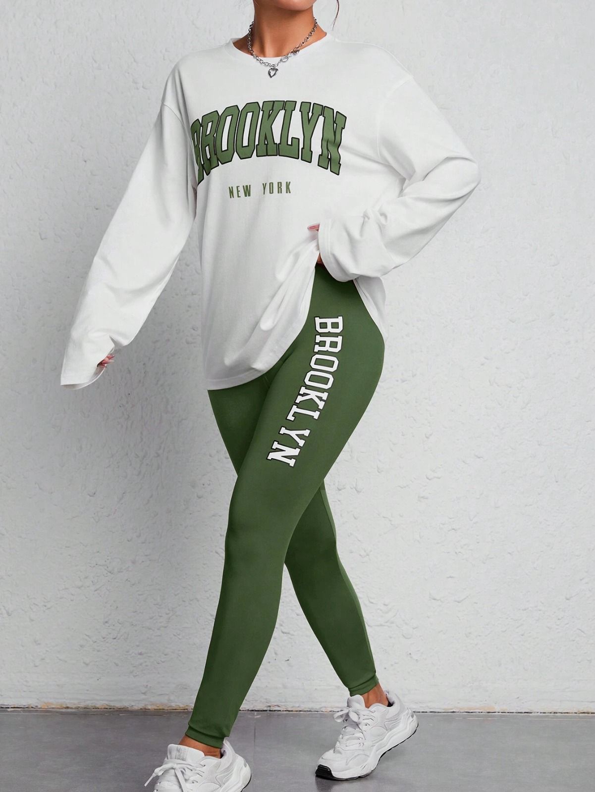 Basil Green Colour Women's Comfortable Co-Ord Set with Graphic Print