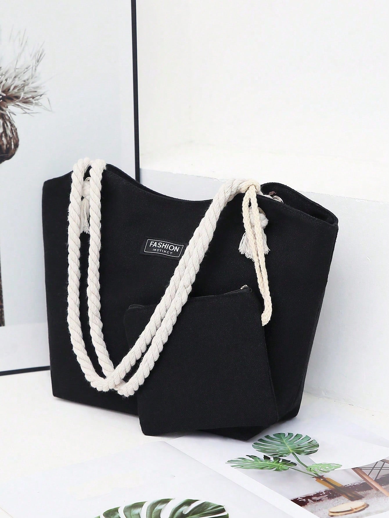 ARENIVA - Rope Handle Tote & Pouch Set