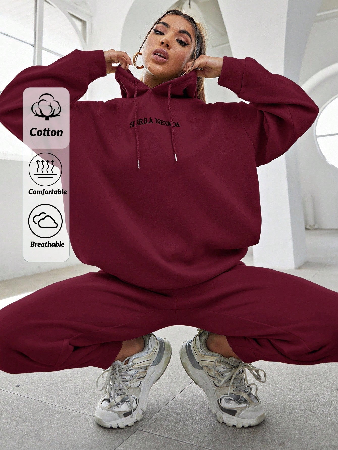 Women’s Maroon Hoodie & Jogger Co-Ord Set