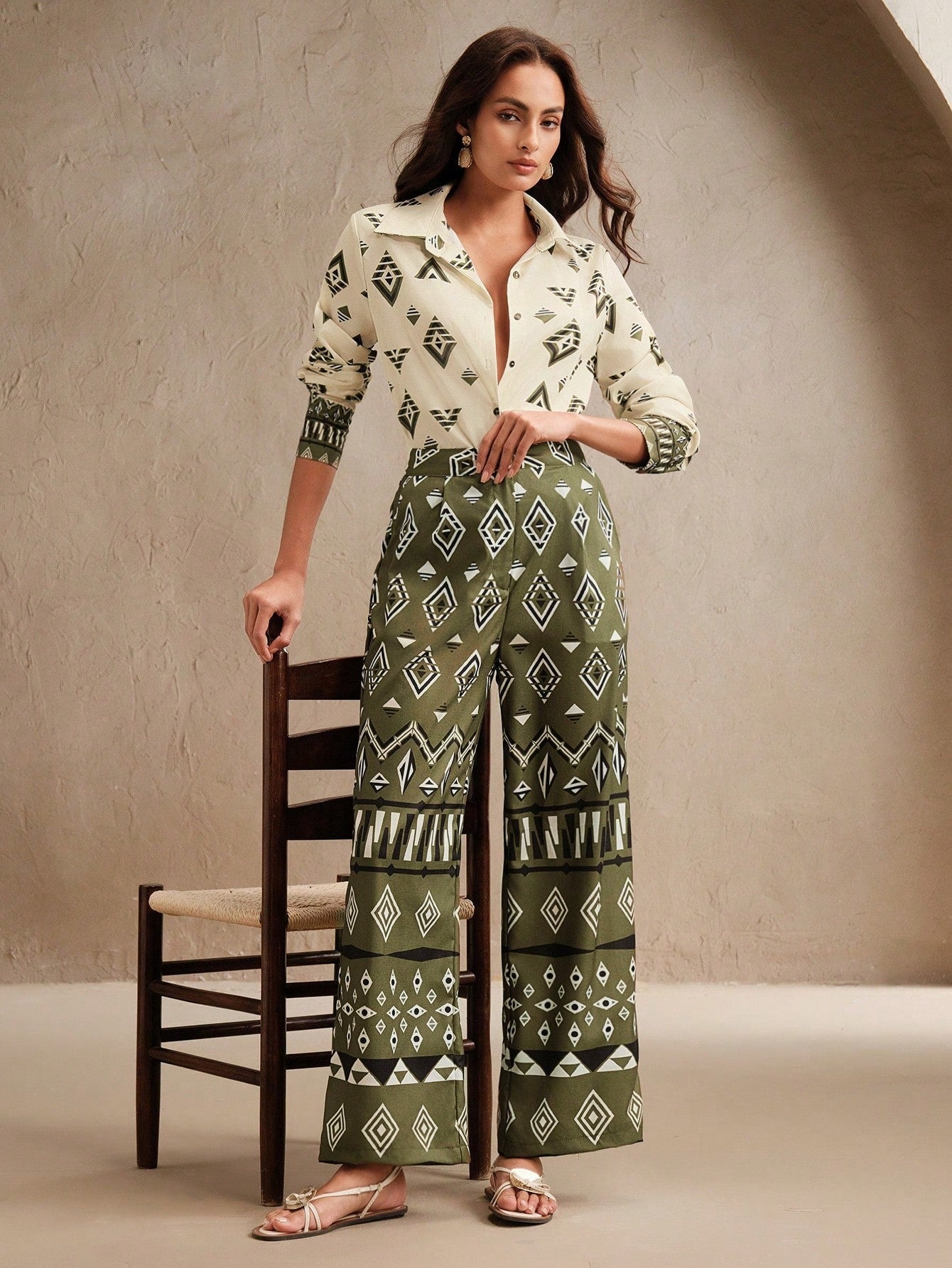 ClassI Wine Green Colour Comfortable Women's Co-Ord Set with Floral Print