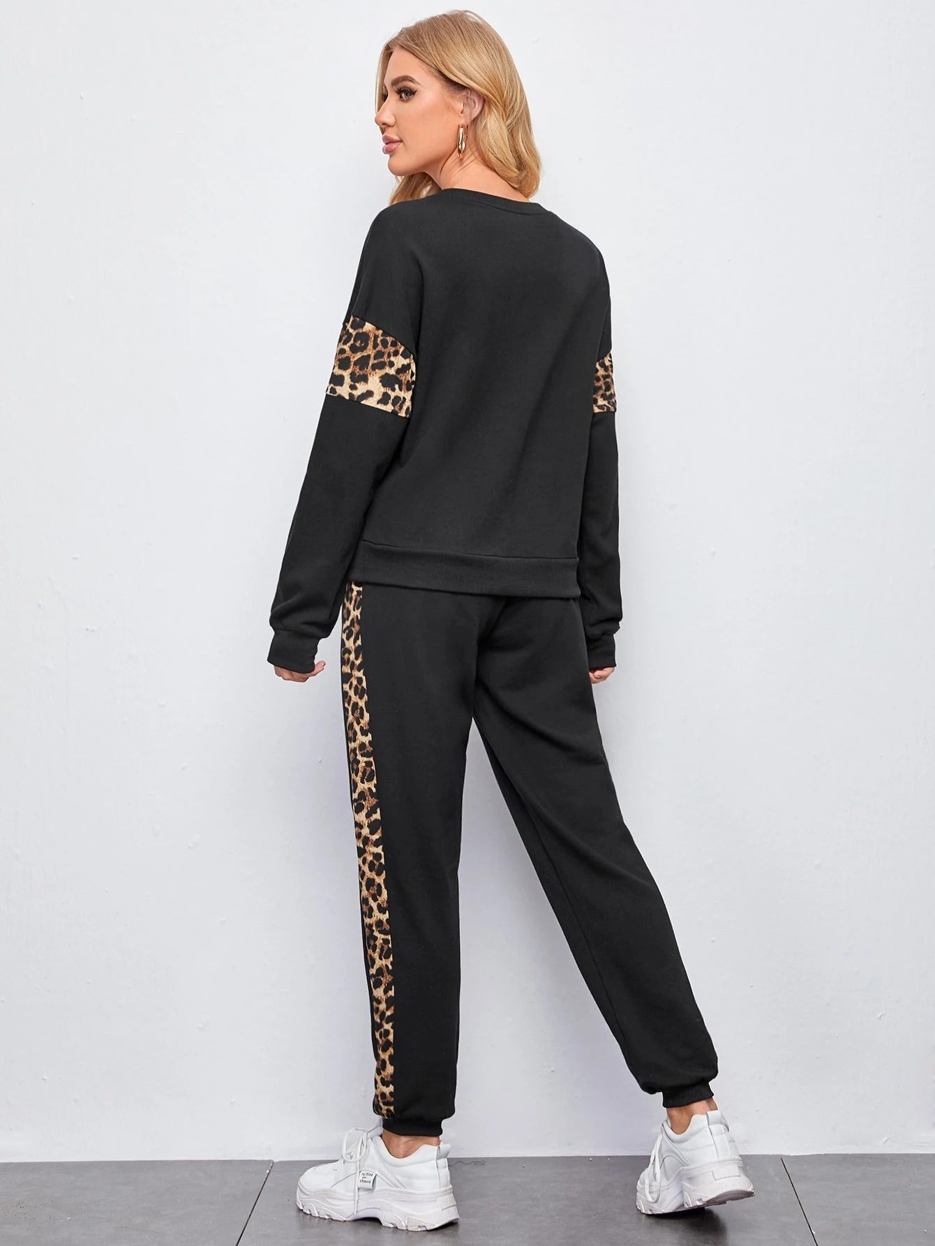 ARENIVA - Black Colour Leopard Print Co-Ord Set