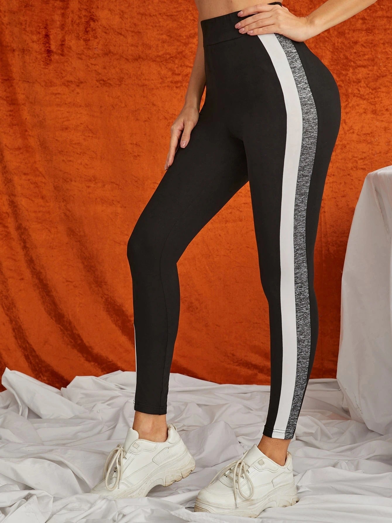 Black Colour Comfortable Women's Lowers with Side Strips