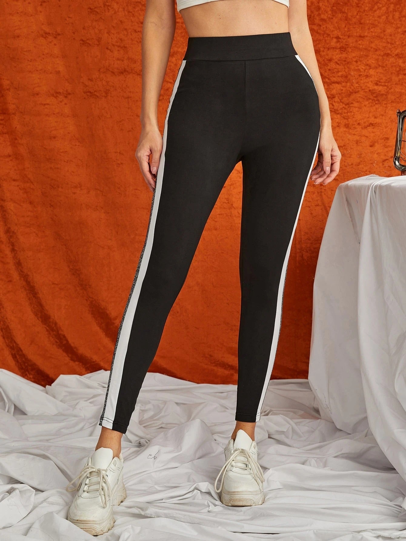 Black Colour Comfortable Women's Lowers with Side Strips