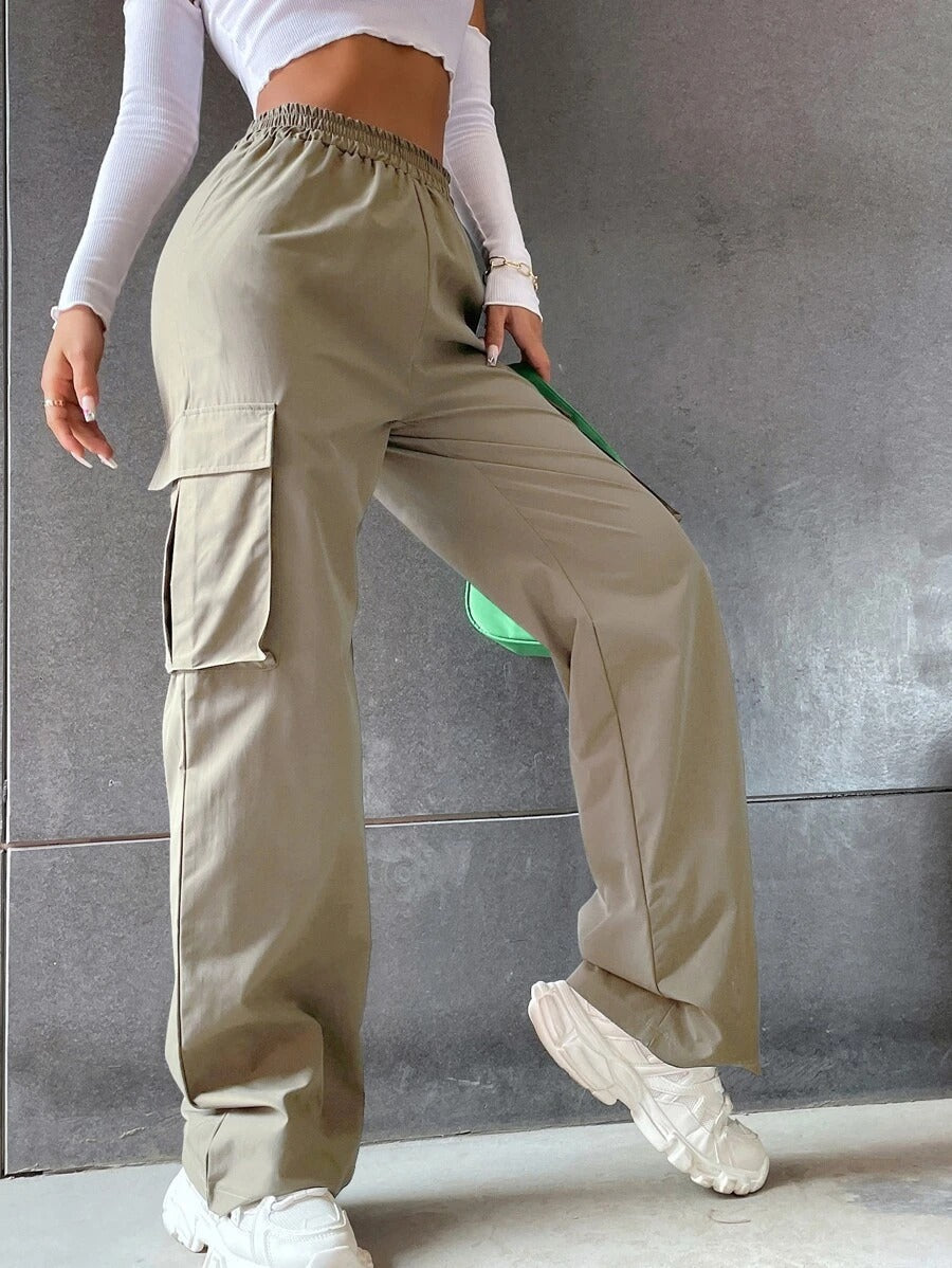 Khaki Colour Comfortable Women's Cargo Pants