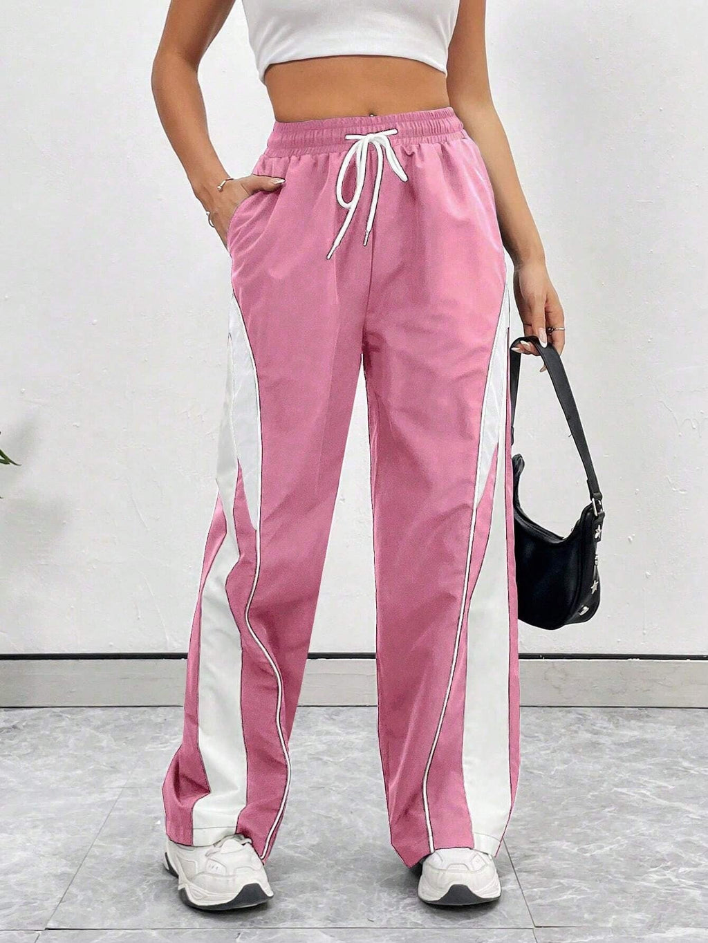 Baby Pink Colour Boxy Women's Lowers