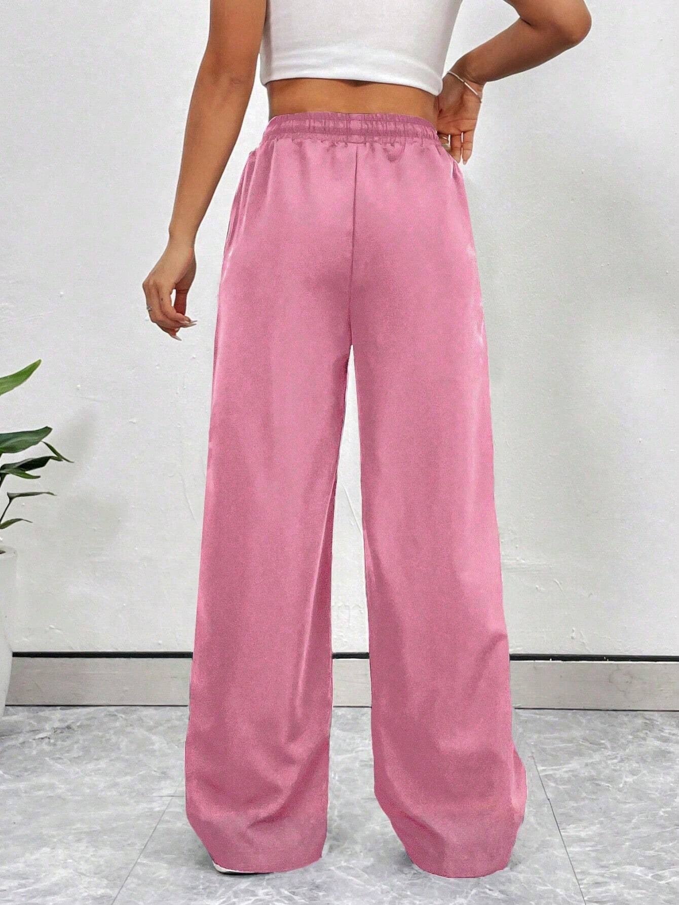 Baby Pink Colour Boxy Women's Lowers