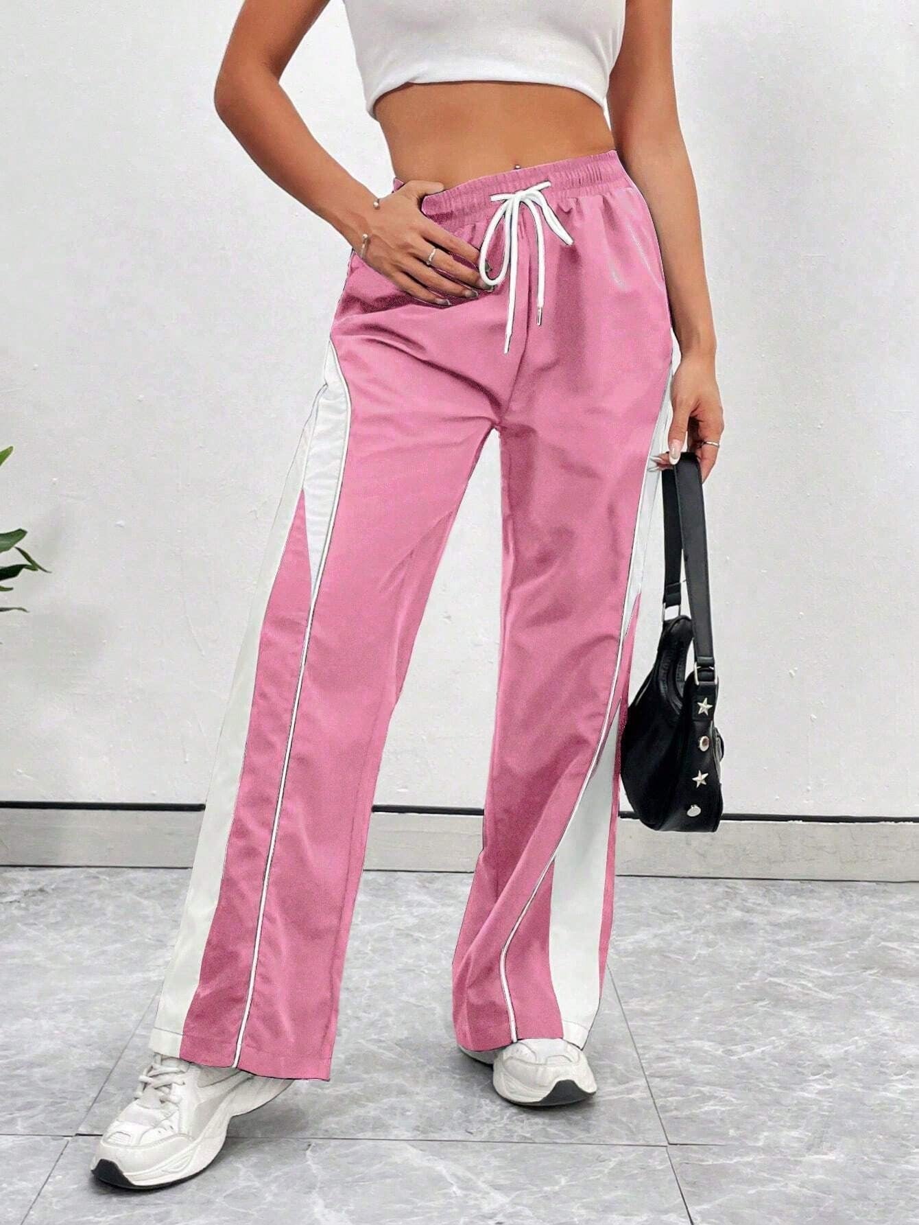 Baby Pink Colour Boxy Women's Lowers