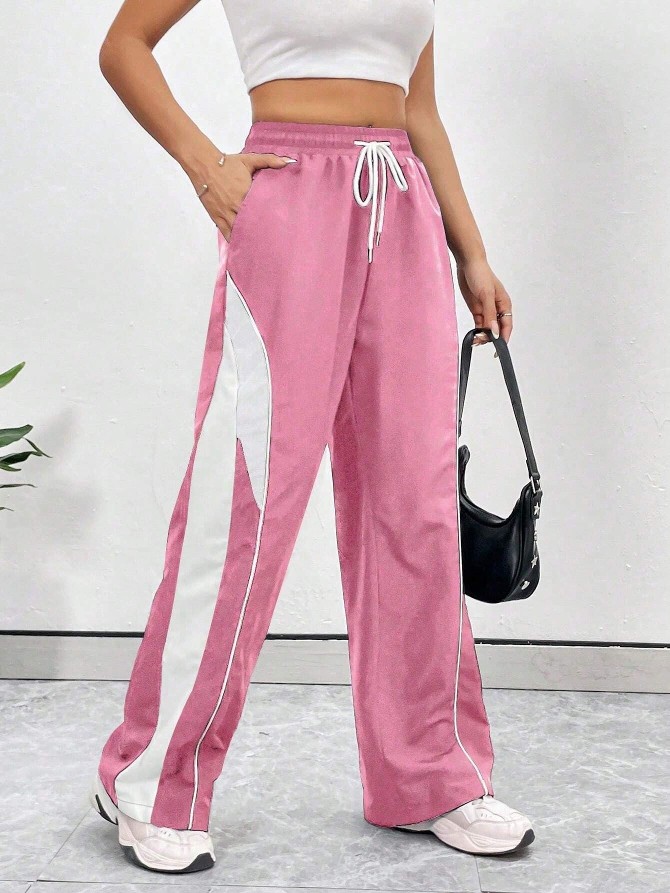 Baby Pink Colour Boxy Women's Lowers