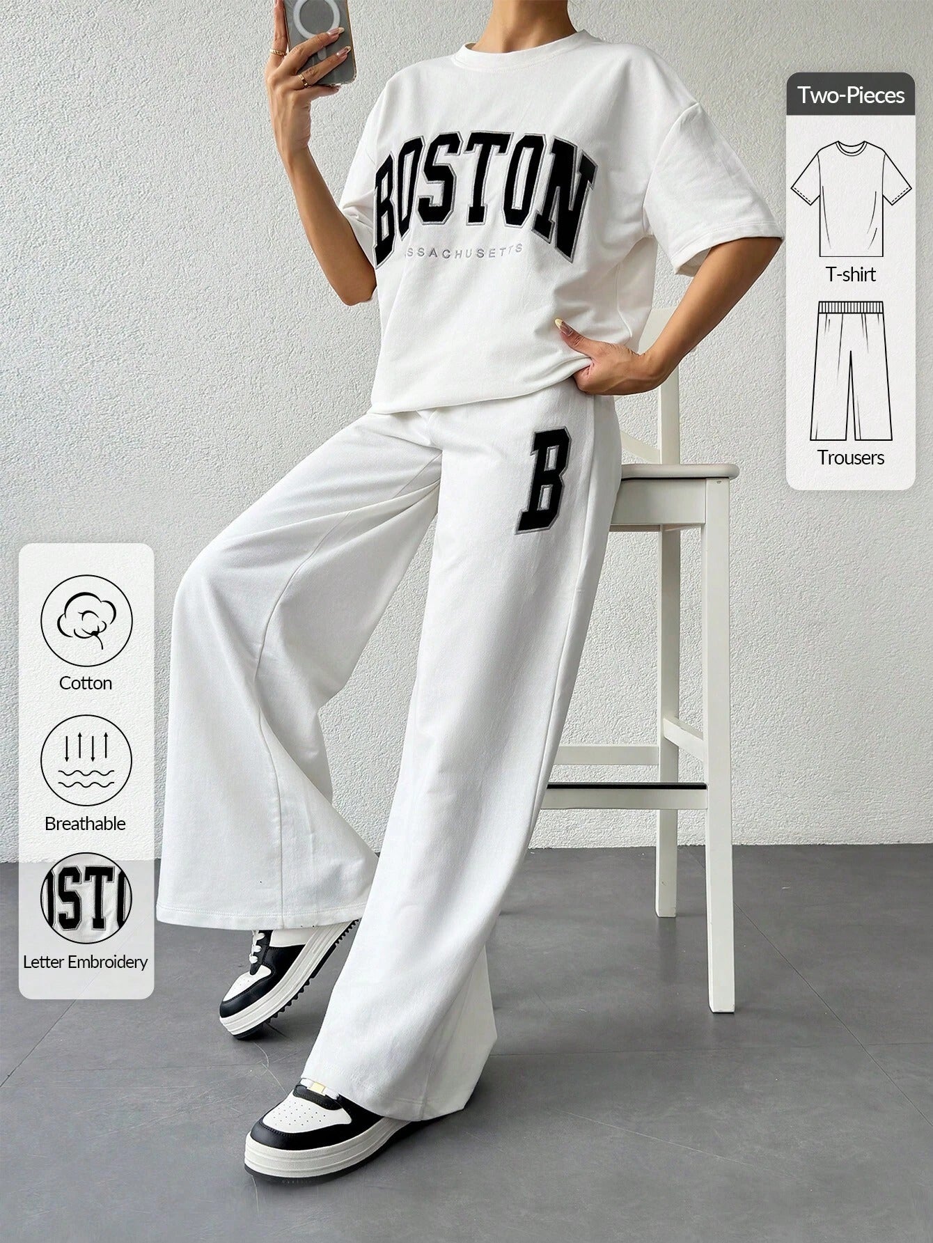Snow White Colour Relaxed & Comfortable Women's Co-Ord Set
