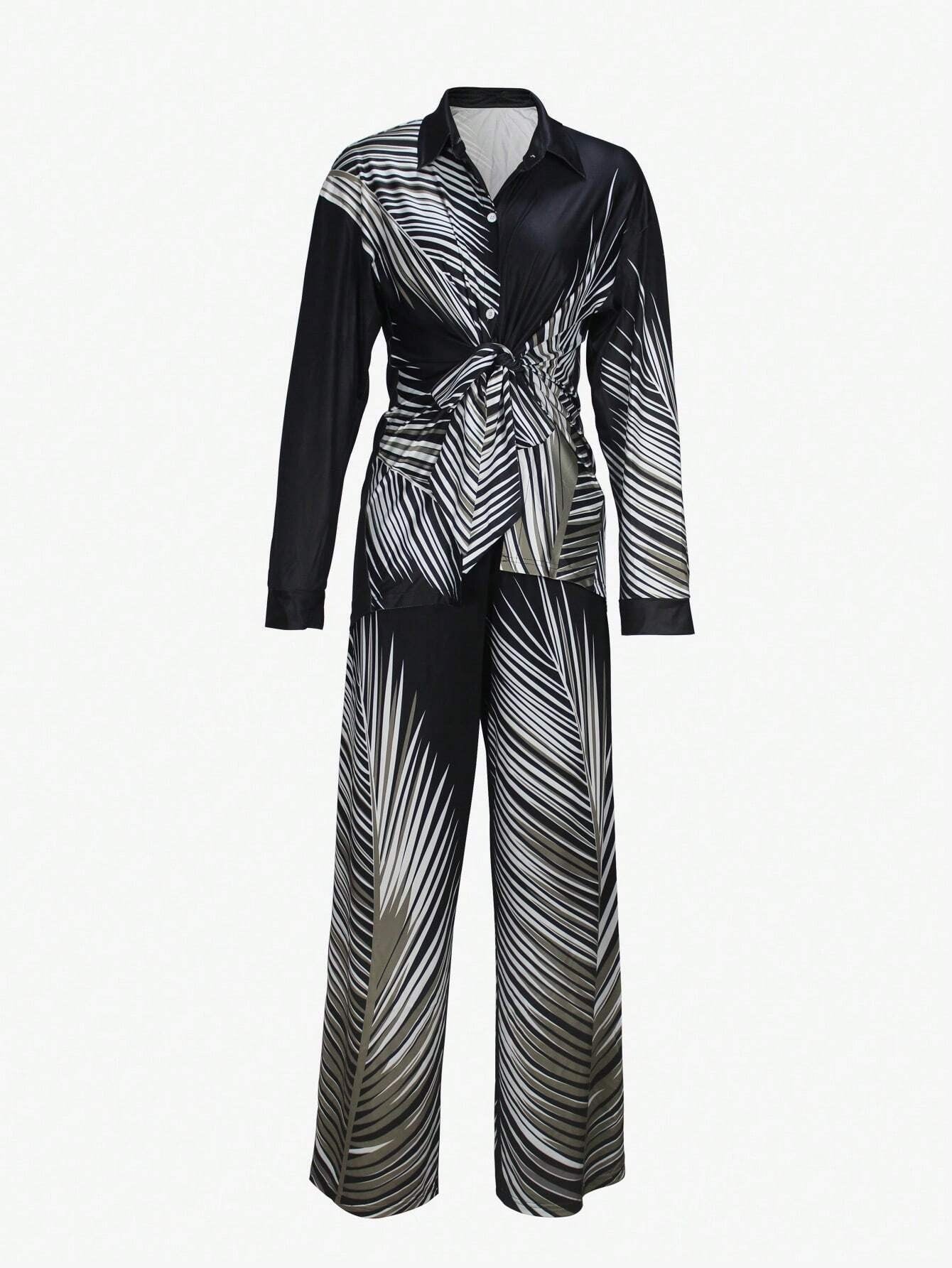 ARENIVA - Black Classi Co-Ord Set With Floral Print