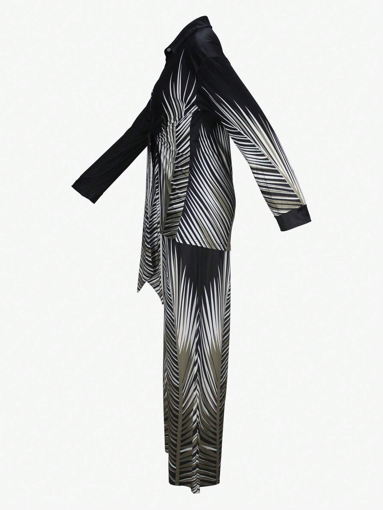 ARENIVA - Black Classi Co-Ord Set With Floral Print