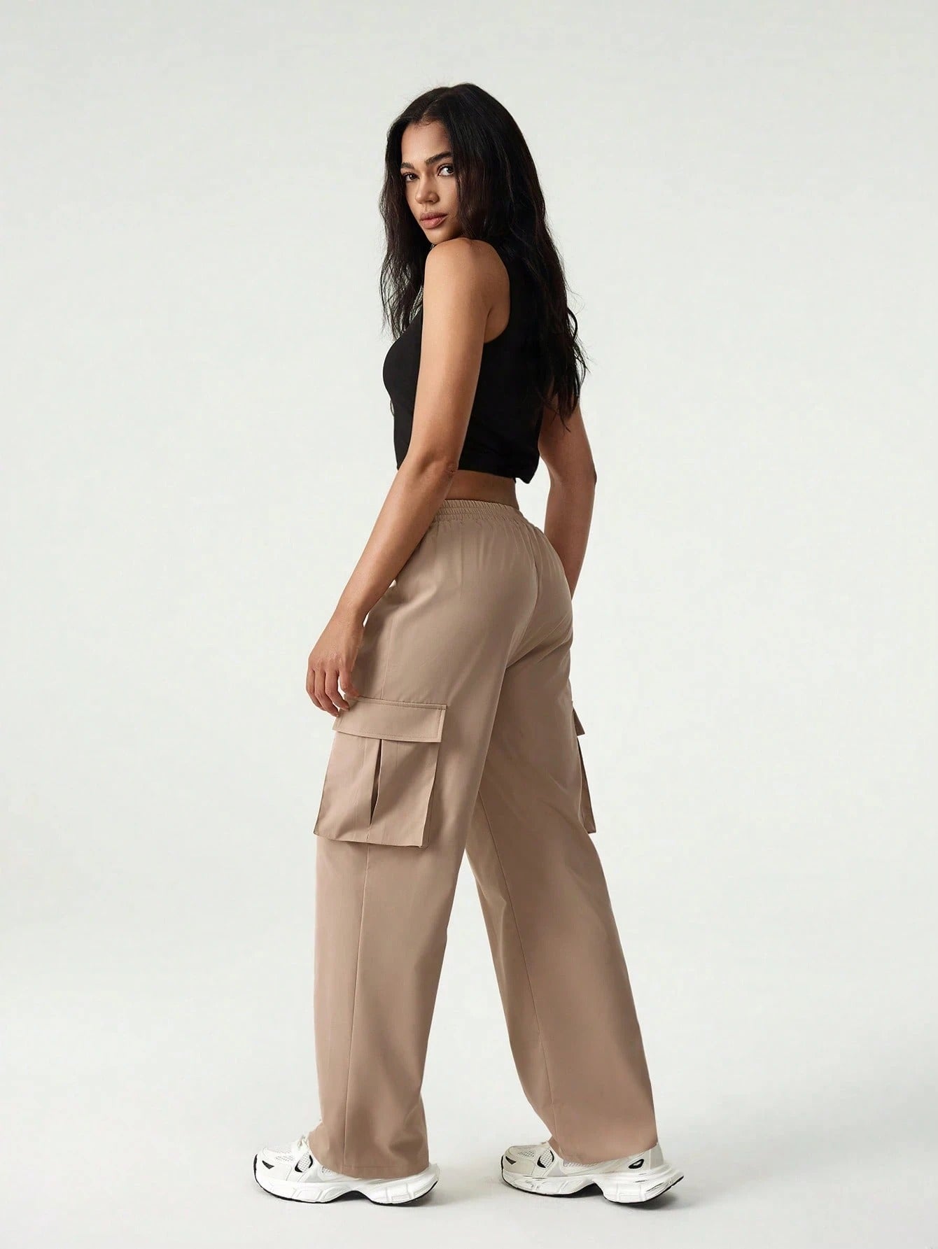 Dust Brown Colour Comfortable Women's Cargo Pants
