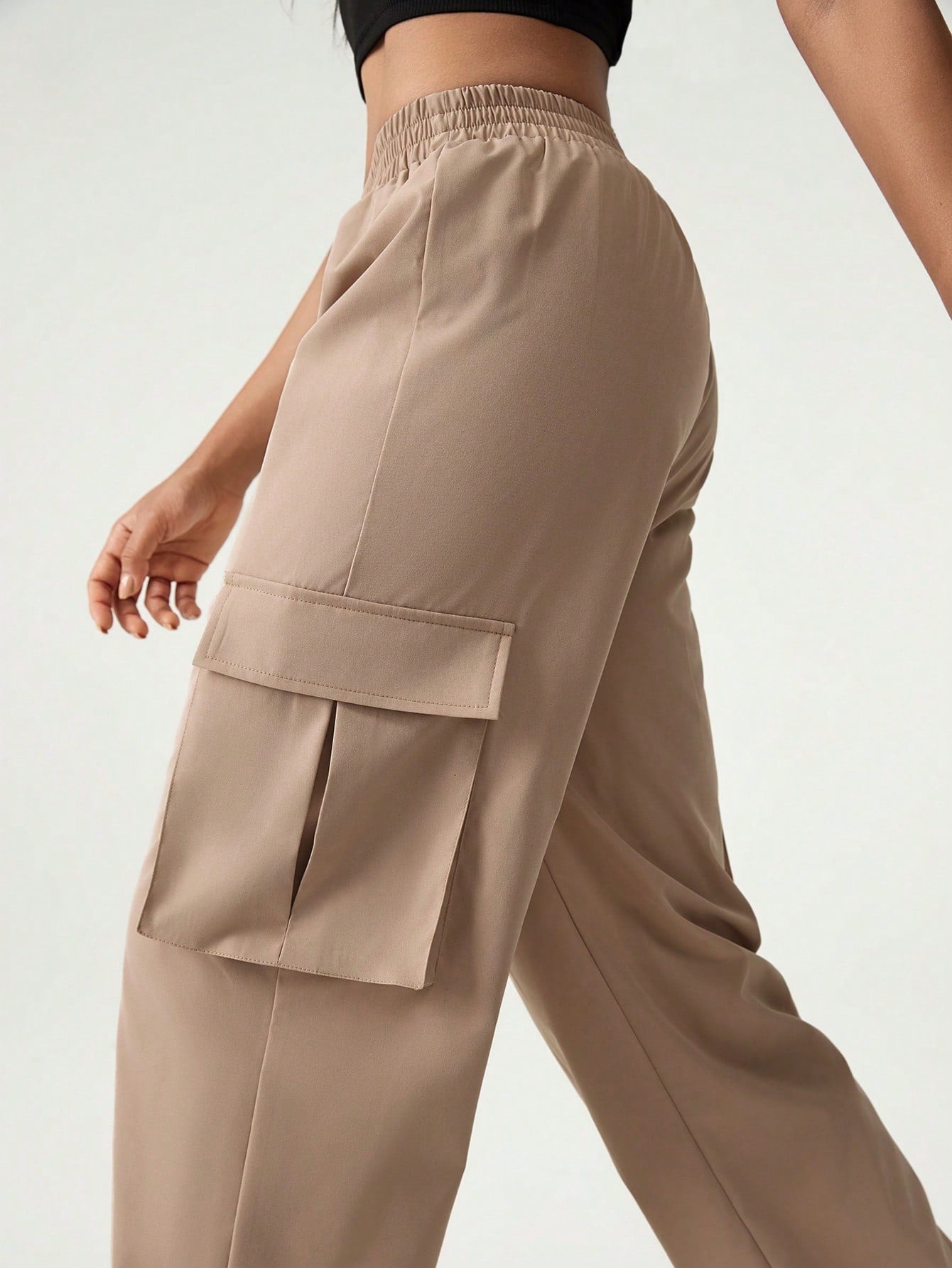 Dust Brown Colour Comfortable Women's Cargo Pants