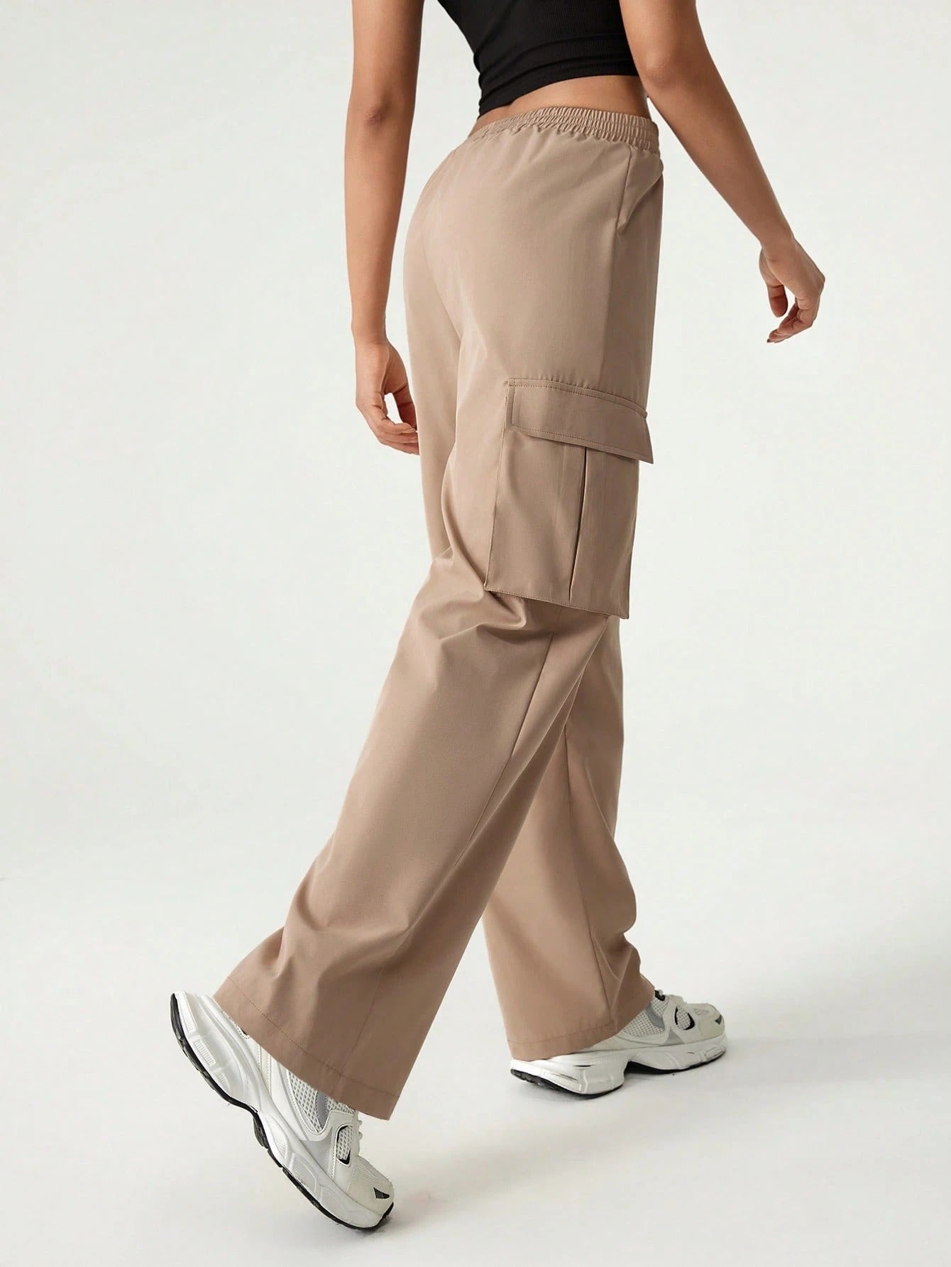 Dust Brown Colour Comfortable Women's Cargo Pants