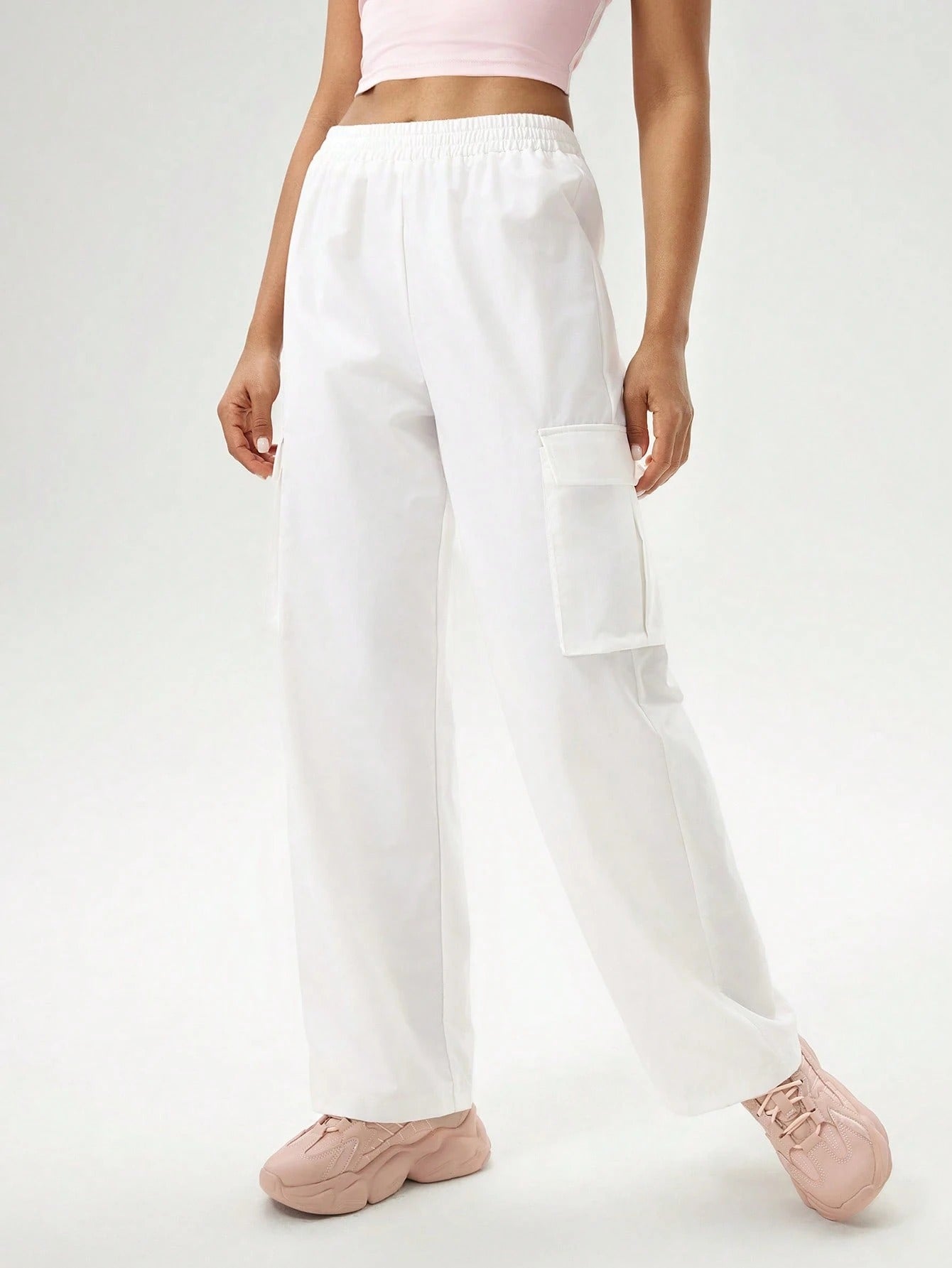 Snow White Colour Boxy Women's Cargo Pants