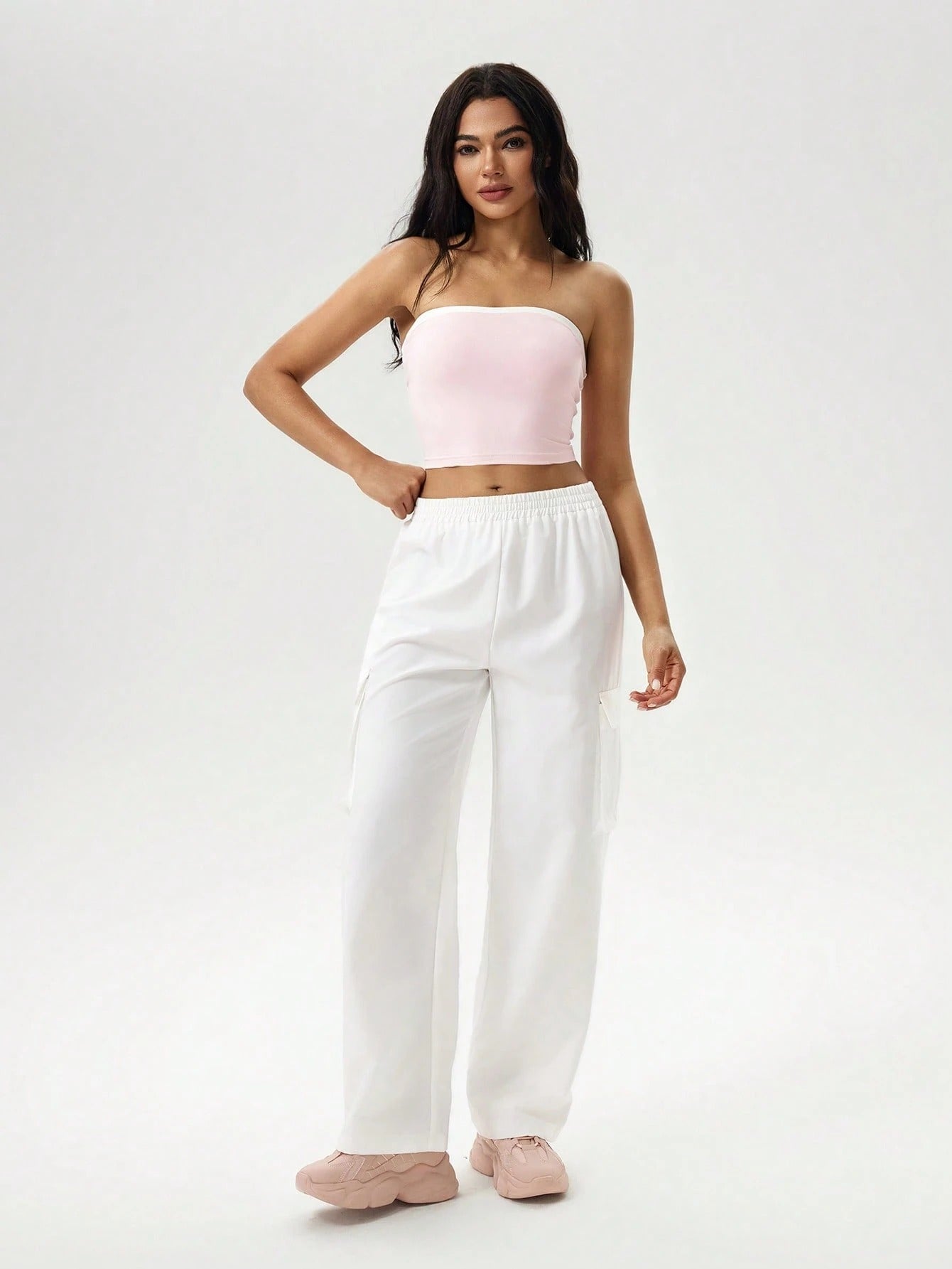 Snow White Colour Boxy Women's Cargo Pants