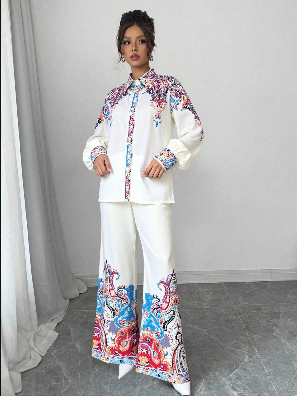 ARENIVA - Women's Classi Multicolour  Co-Ord Set With Floral Print