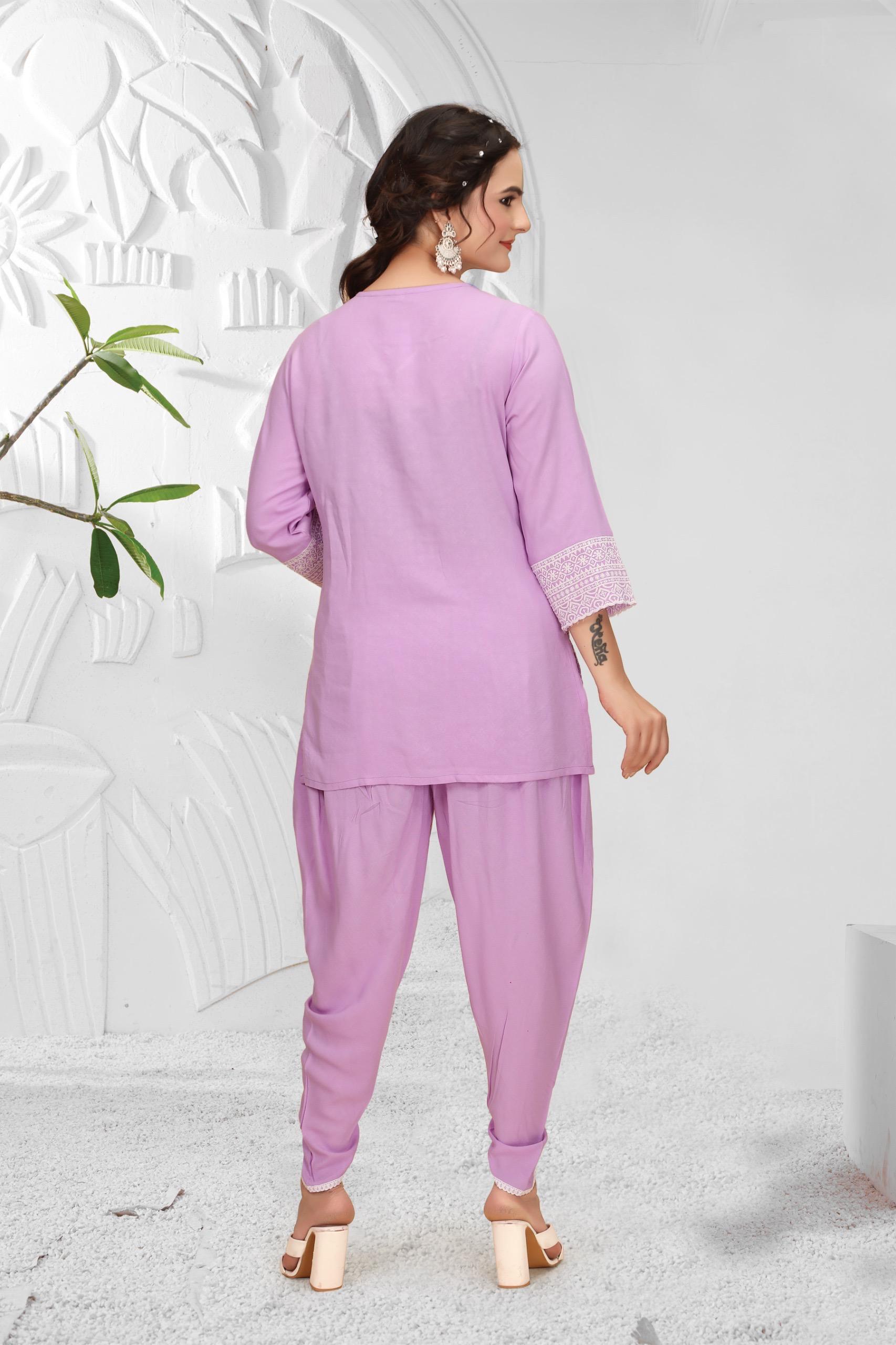 ARENIVA - Lilac Colour Women's Comfortable Co-Ord Set