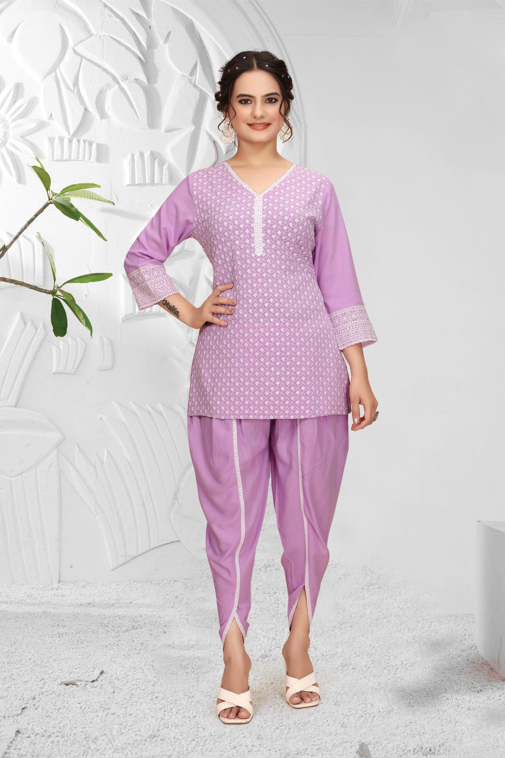 ARENIVA - Lilac Colour Women's Comfortable Co-Ord Set