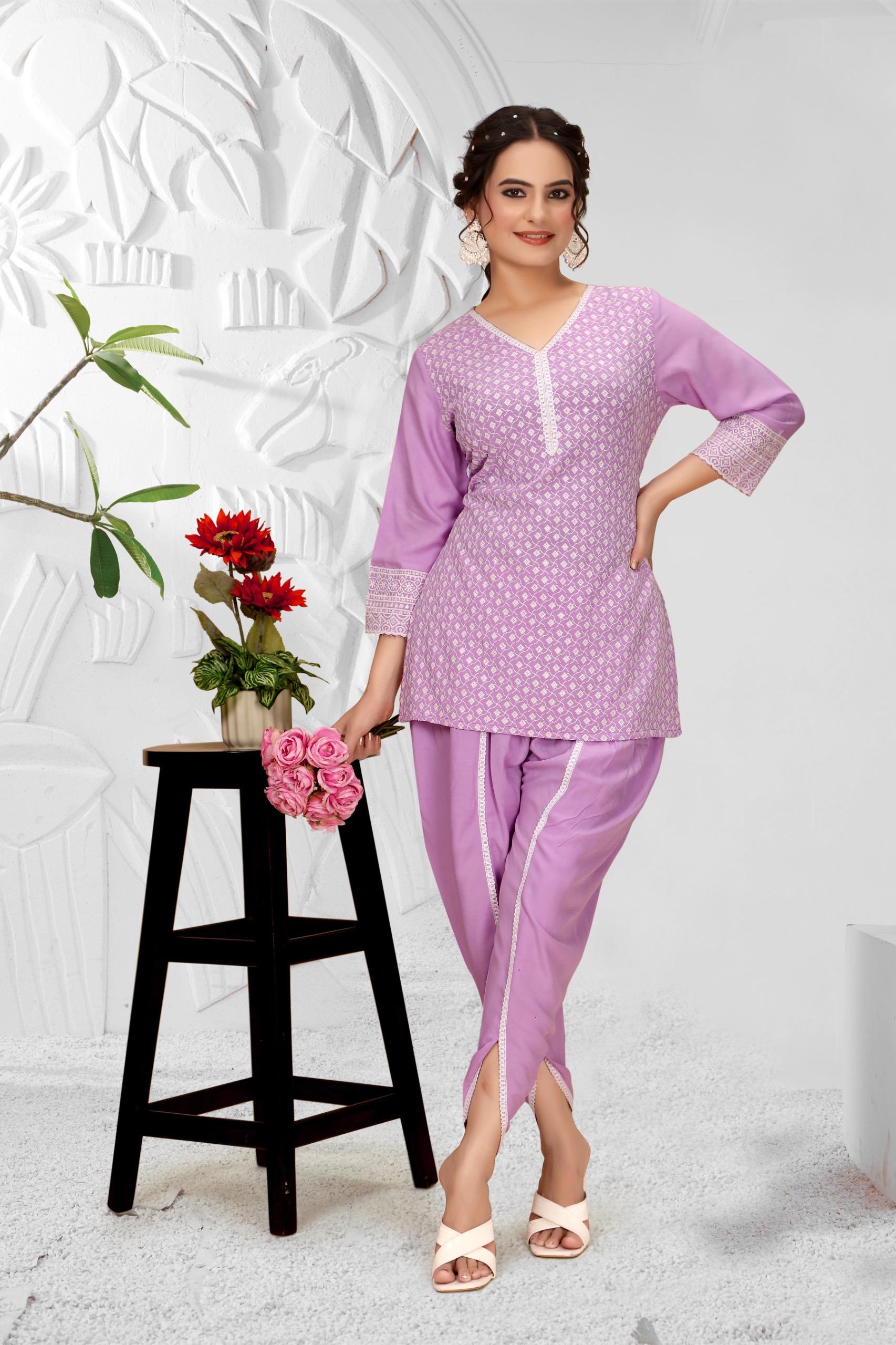 ARENIVA - Lilac Colour Women's Comfortable Co-Ord Set