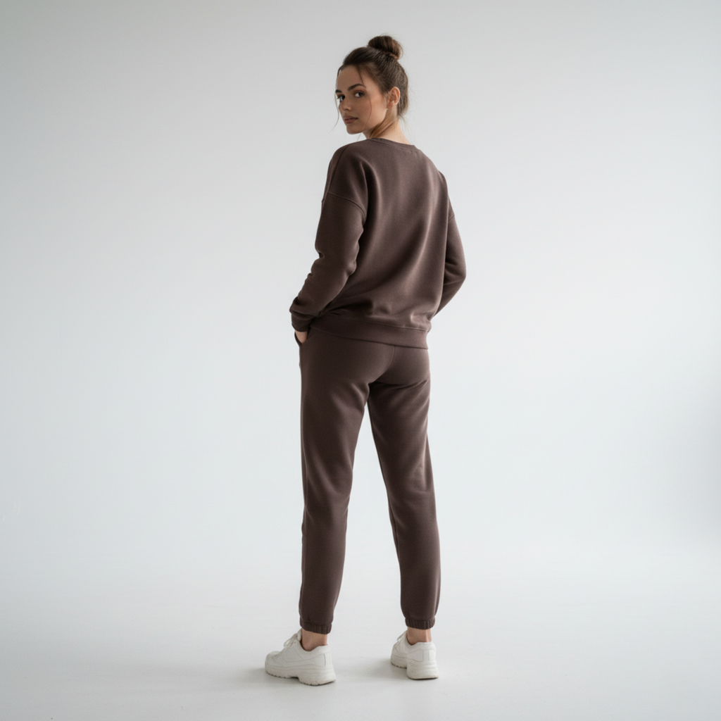 Dark Brown Colour Women's Comfortable Co-Ord Set with Graphic Print