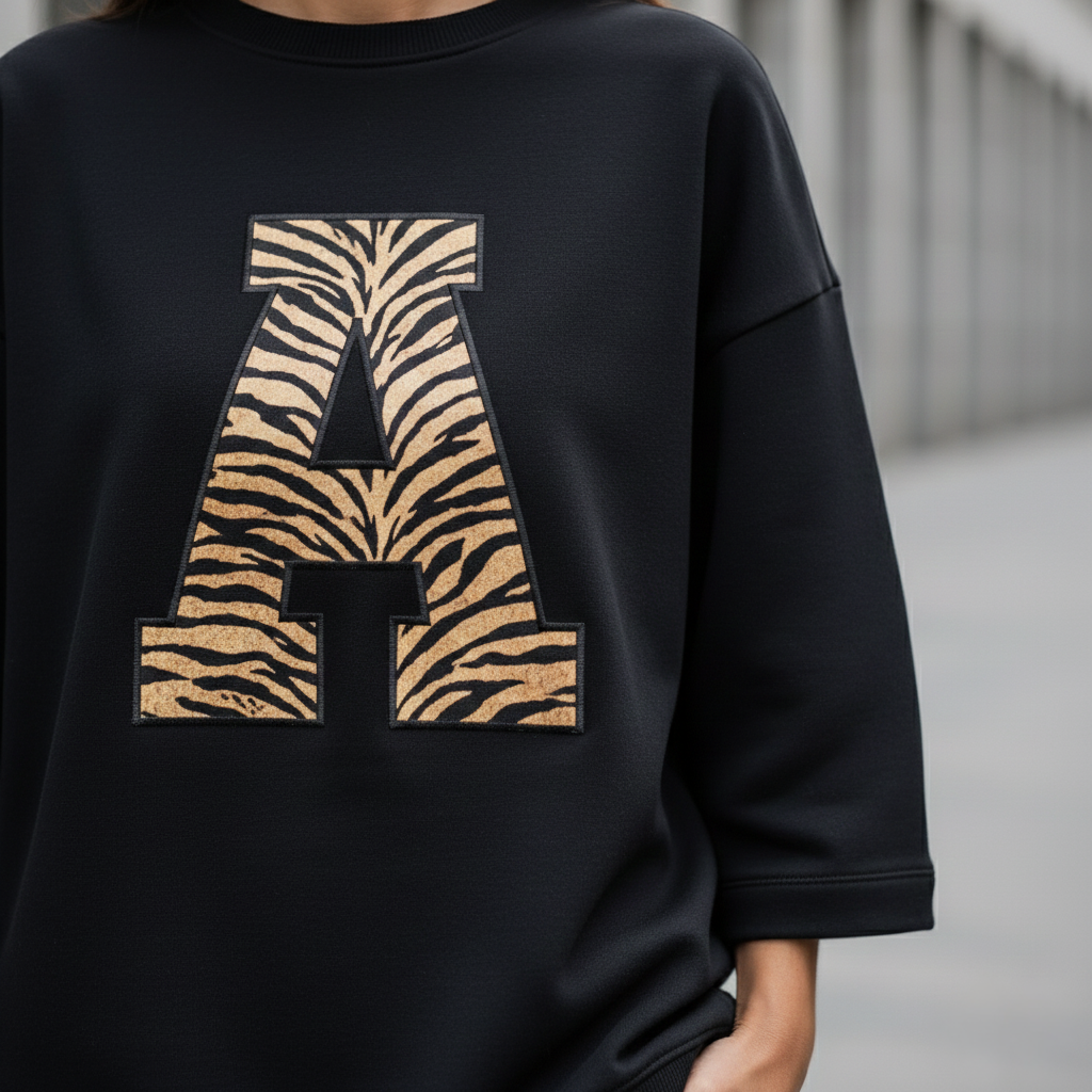 Deep Black Colour Women's Comfortable Co-Ord Set with Leapord Print