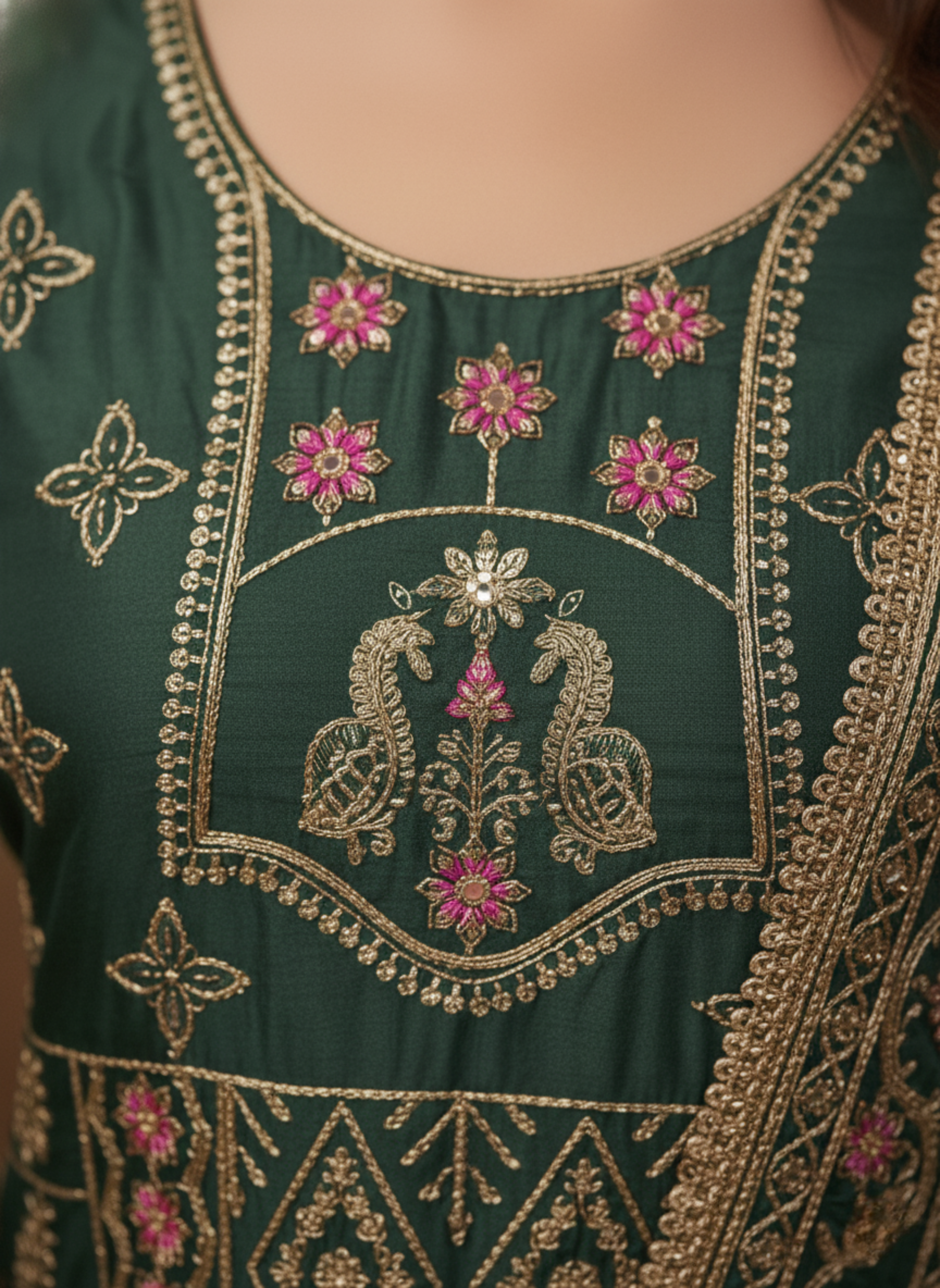 Dark Green Colour Designer Anarkali Suit With Dupatta