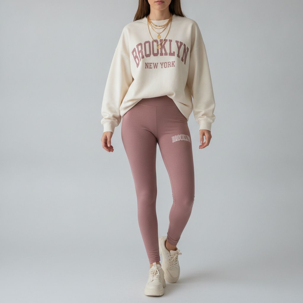 Women's Brooklyn New York Oversized Sweatshirt & Leggings Co-ord Set