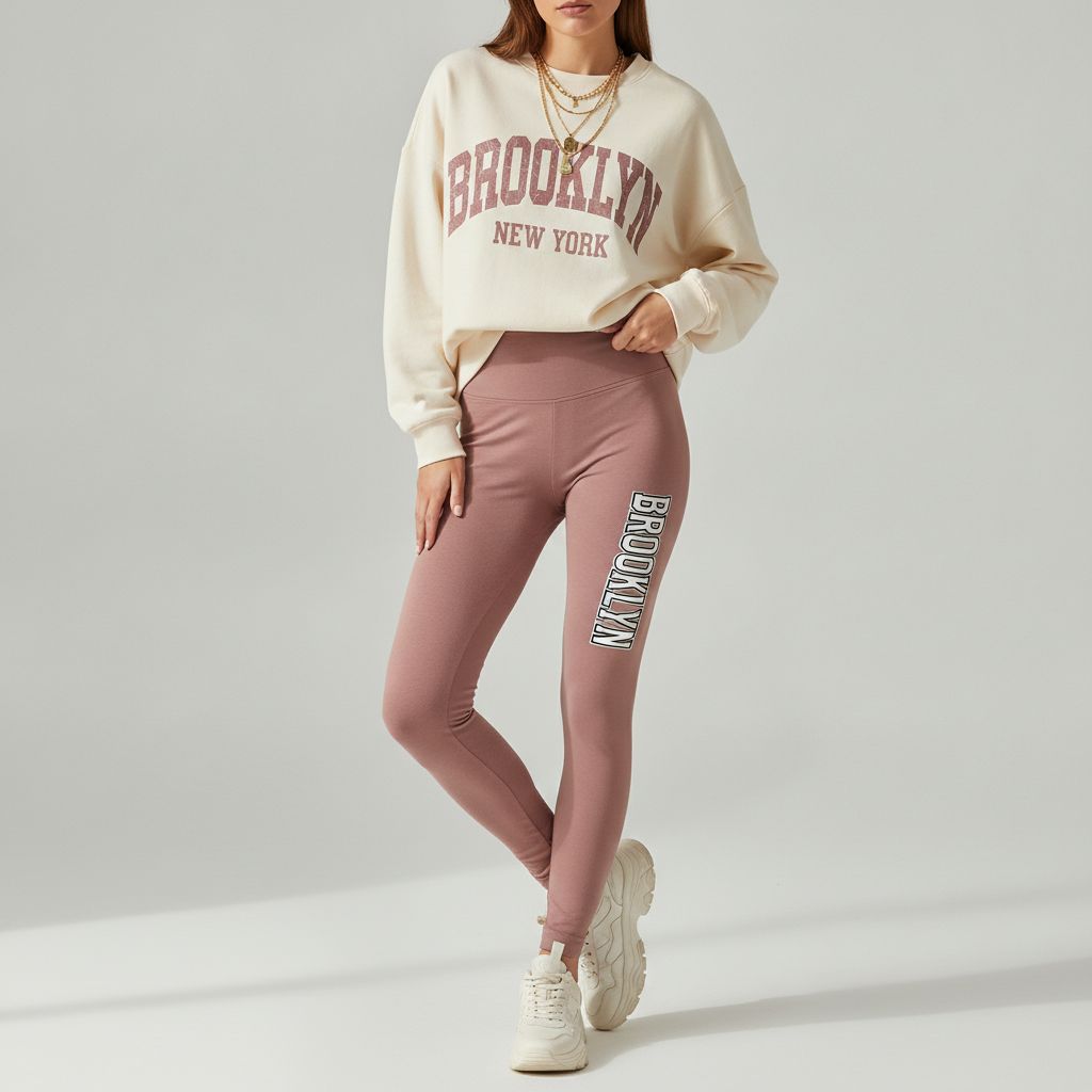 Women's Brooklyn New York Oversized Sweatshirt & Leggings Co-ord Set