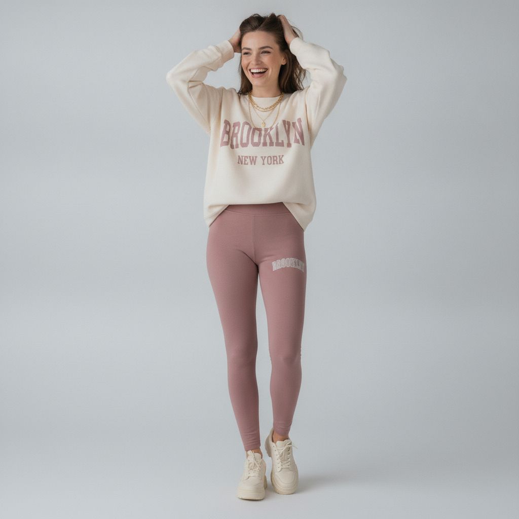 Women's Brooklyn New York Oversized Sweatshirt & Leggings Co-ord Set