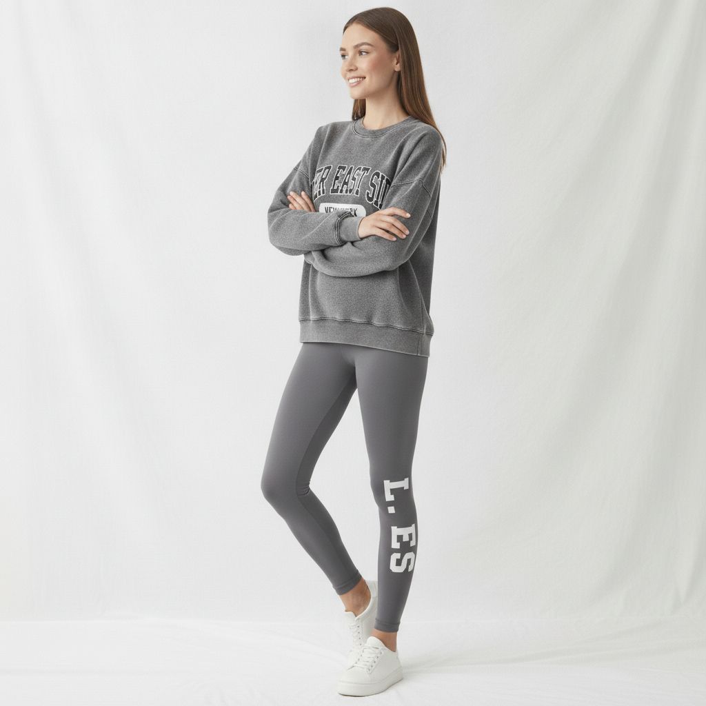 New York Varsity Athleisure Co-ord Set – Charcoal Grey