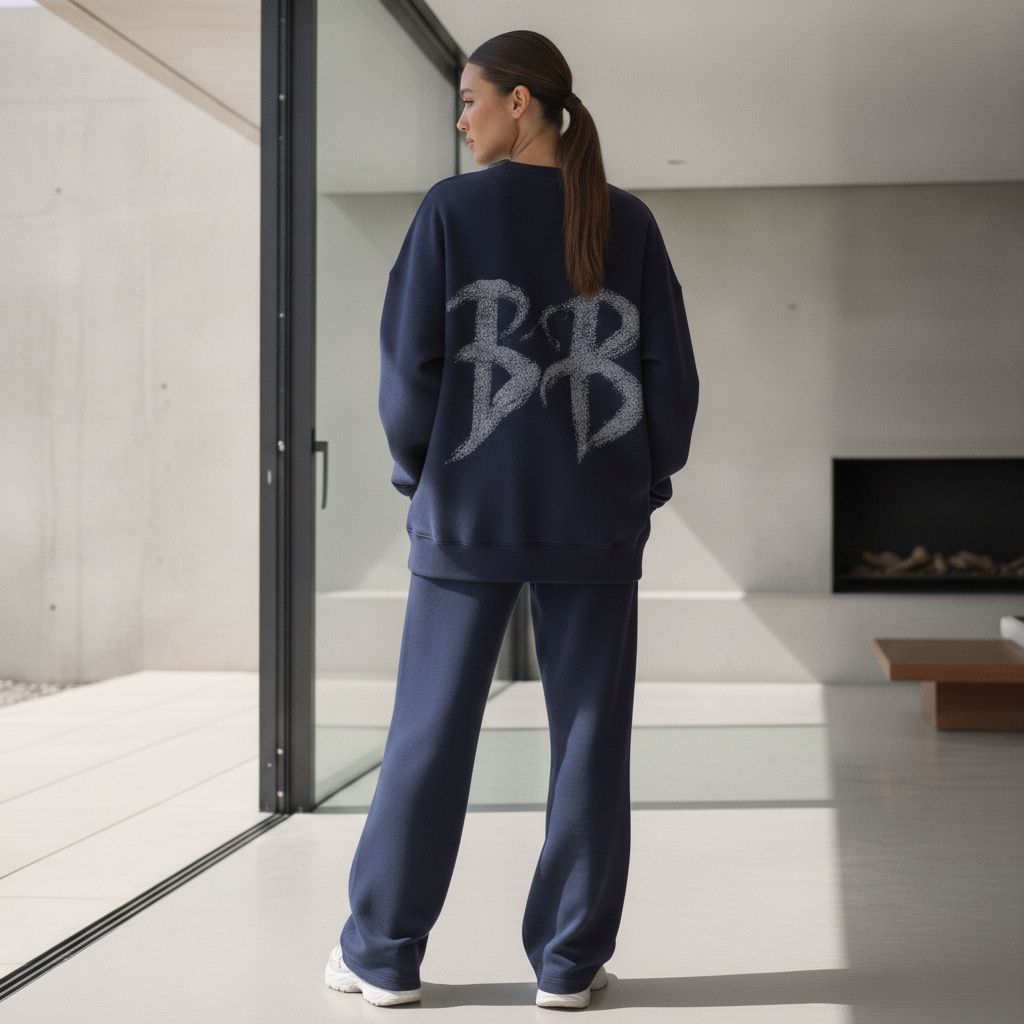 Women's Premium Graphic Sweatshirt & Wide-Leg Pants Set