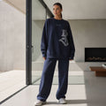 Women's Premium Graphic Sweatshirt & Wide-Leg Pants Set