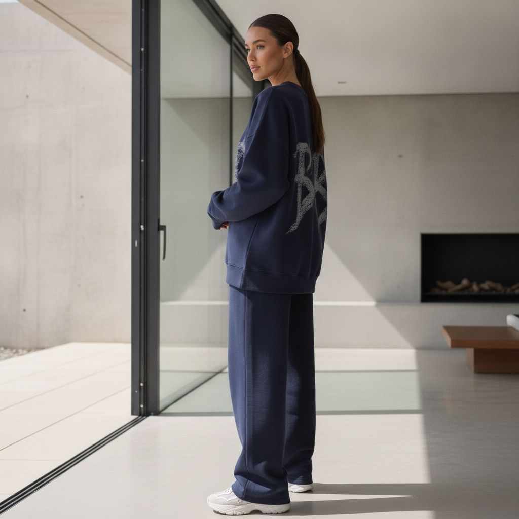 Women's Premium Graphic Sweatshirt & Wide-Leg Pants Set