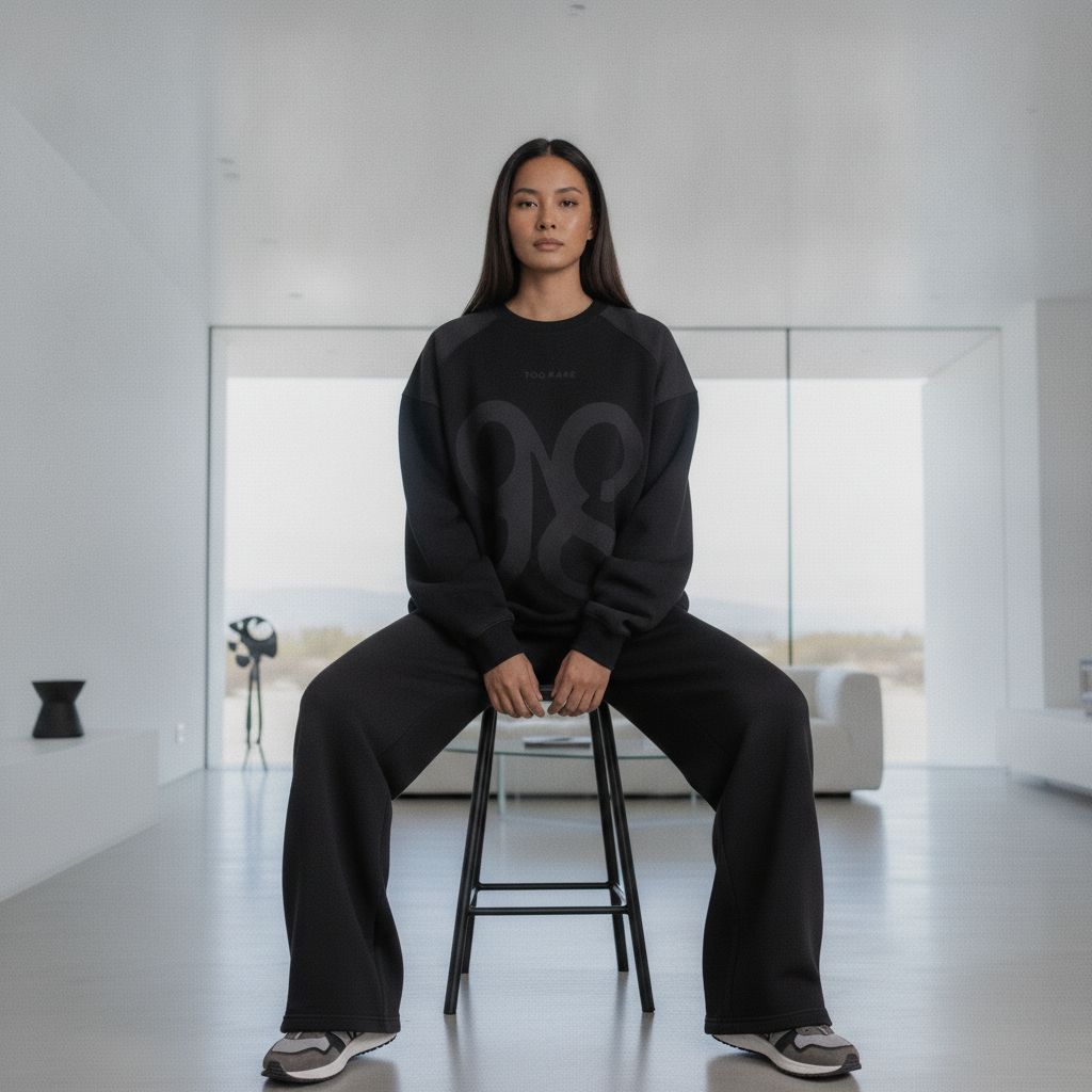 Women's Luxe Oversized Co-ord Set – Black