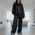 Women's Luxe Oversized Co-ord Set – Black