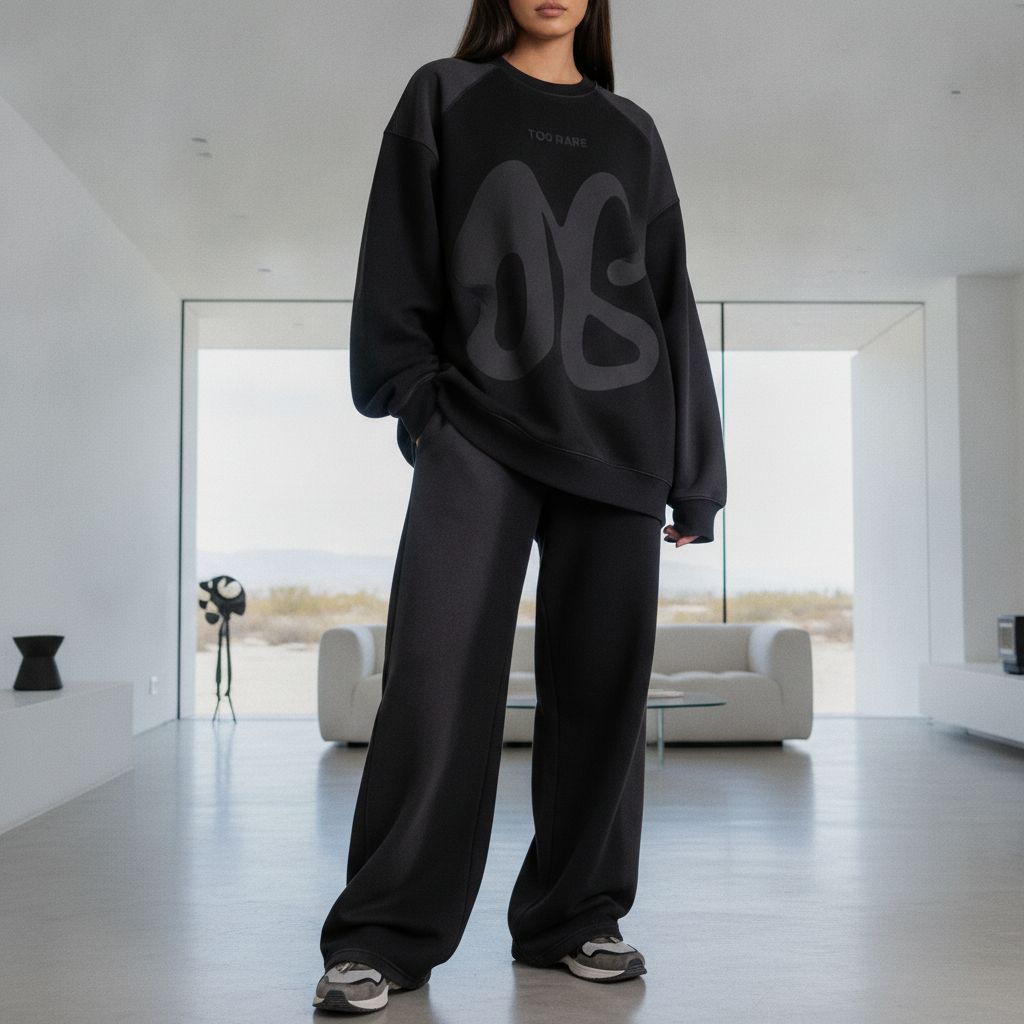 Women's Luxe Oversized Co-ord Set – Black