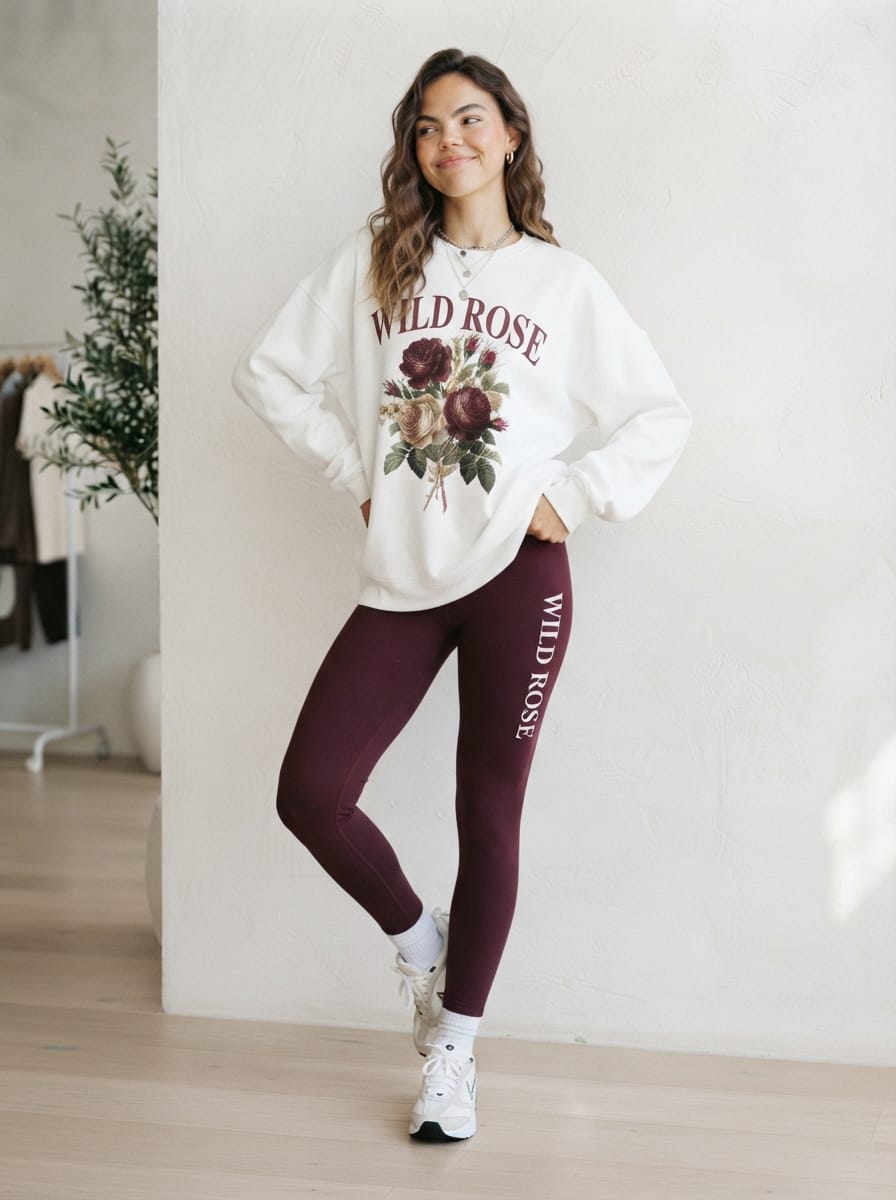 'Wild Rose' Graphic Women's Comfortable Co-Ord Set