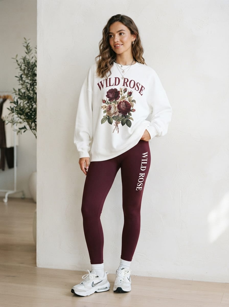 'Wild Rose' Graphic Women's Comfortable Co-Ord Set