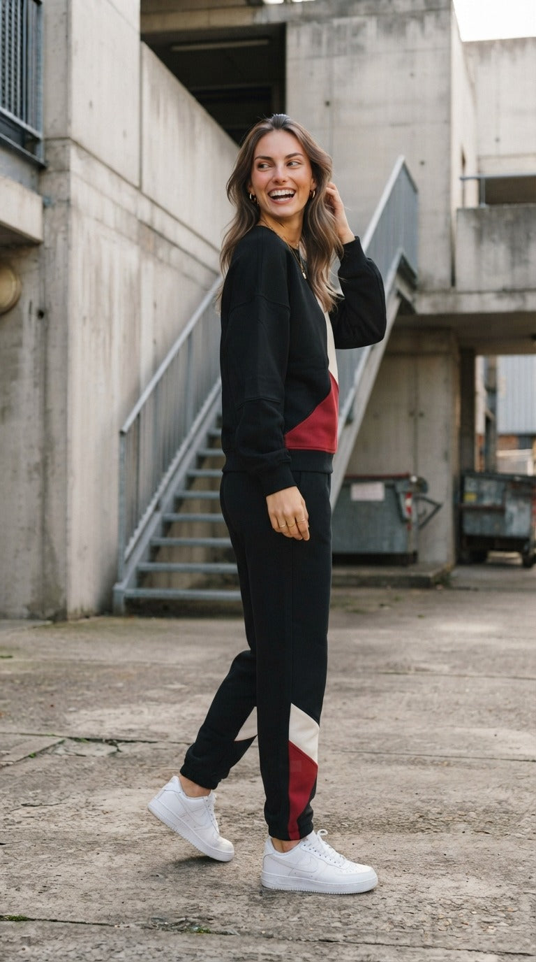 Women’s Colorblock Oversized Sweatshirt & Jogger Co-ord Set