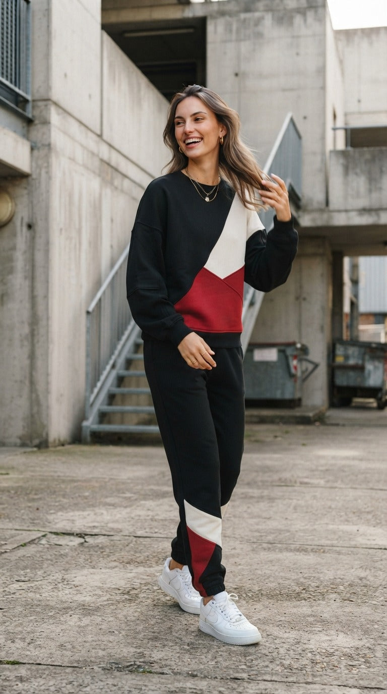 Women’s Colorblock Oversized Sweatshirt & Jogger Co-ord Set