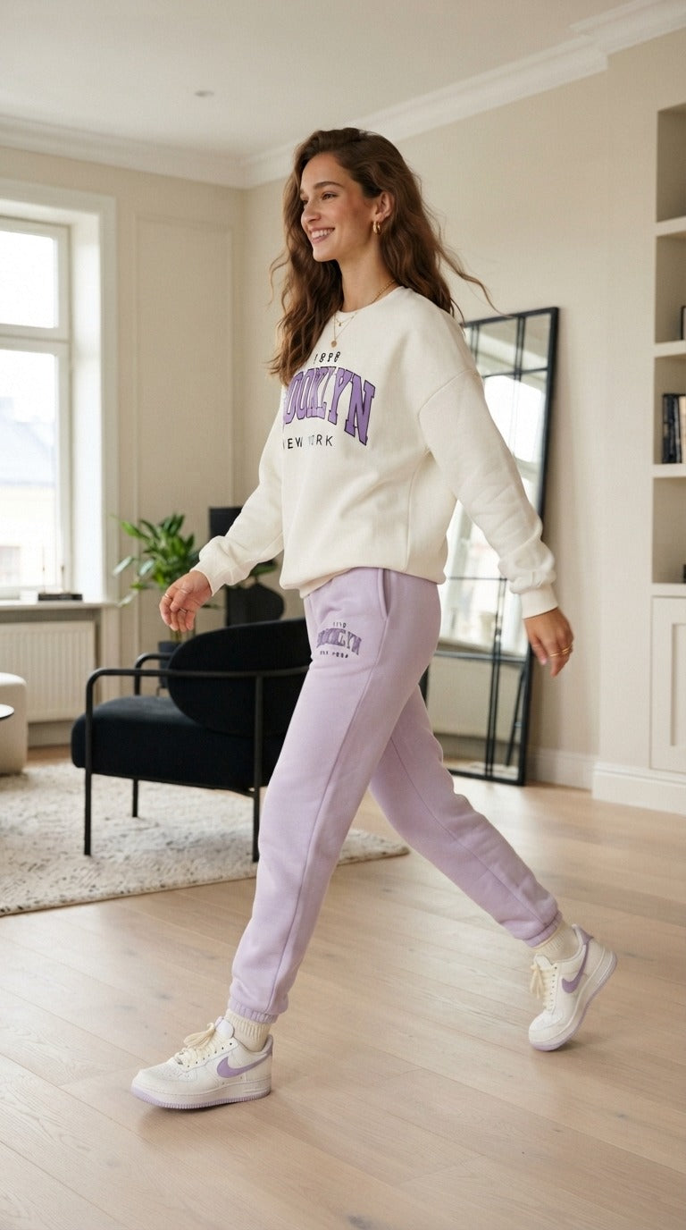 "Brooklyn" Lilac Colour Comfortable Women's Co-ord Set