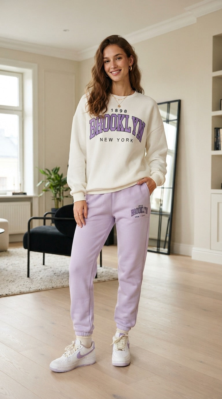 "Brooklyn" Lilac Colour Comfortable Women's Co-ord Set