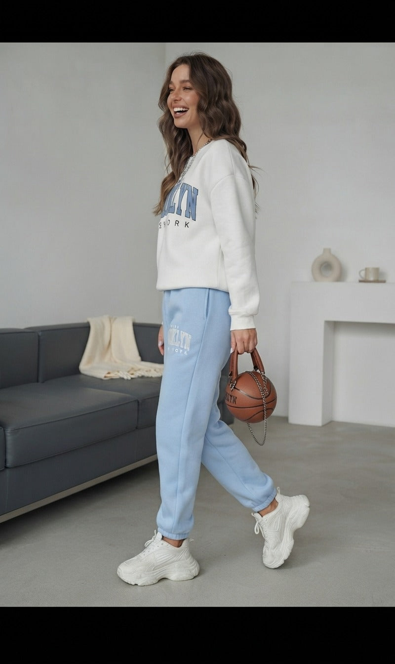 "Brooklyn" Baby Blue Colour Comfortable Women's Co-ord Set