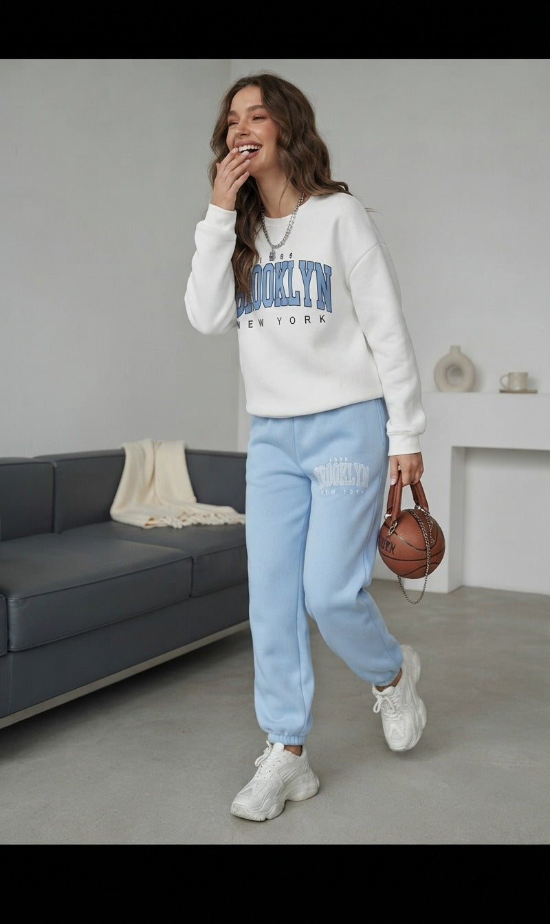 "Brooklyn" Baby Blue Colour Comfortable Women's Co-ord Set
