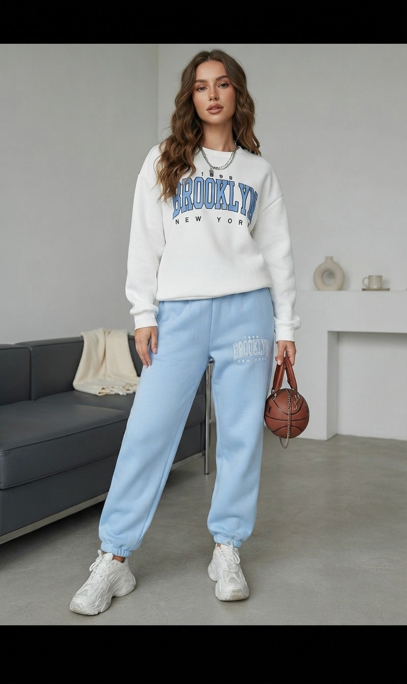 "Brooklyn" Baby Blue Colour Comfortable Women's Co-ord Set