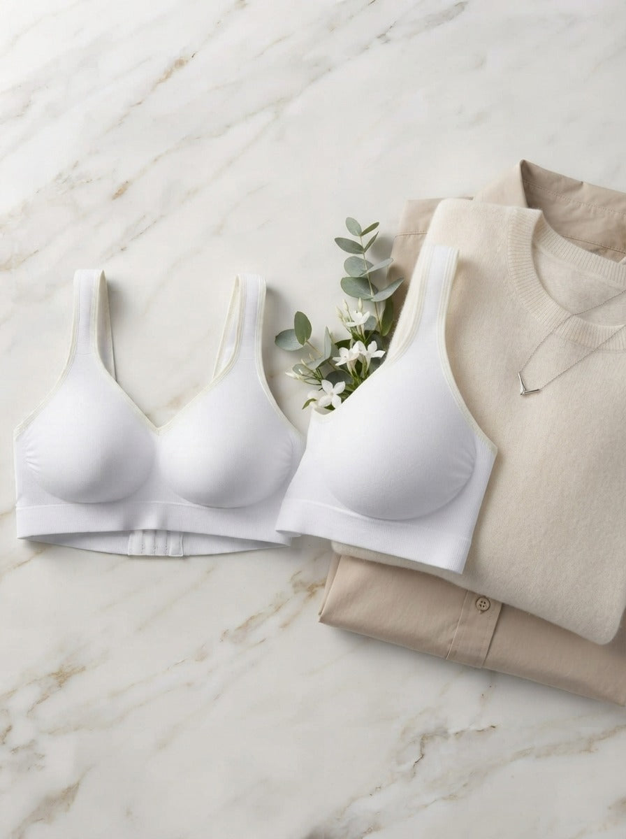 Cloud White Seamless Bra