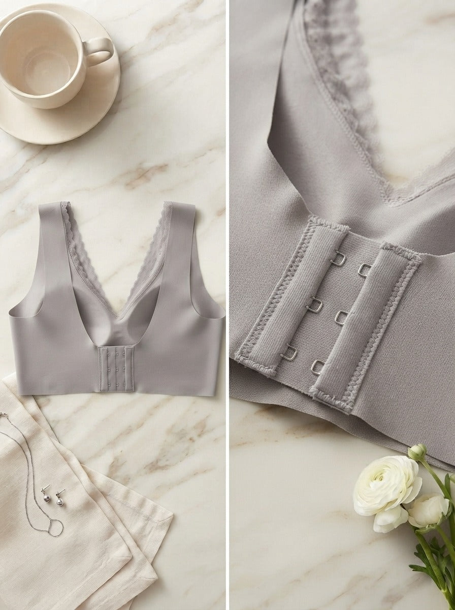 Misty Lilac Lace Trim Bra