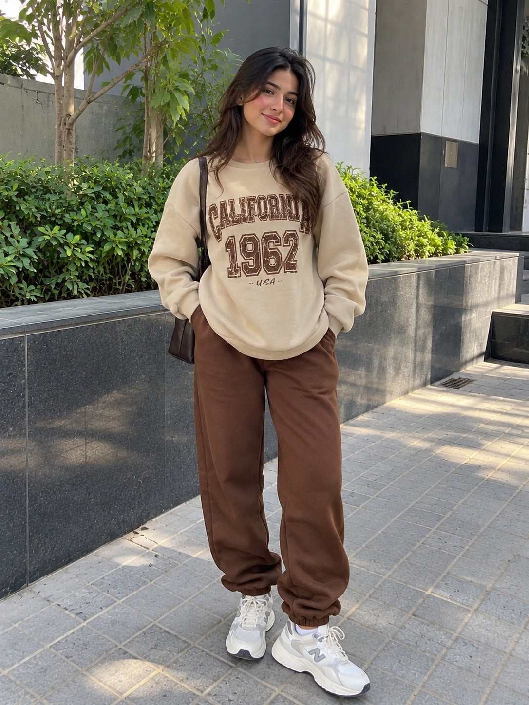 California Coffee Brown Colour Edge Co-ord Set